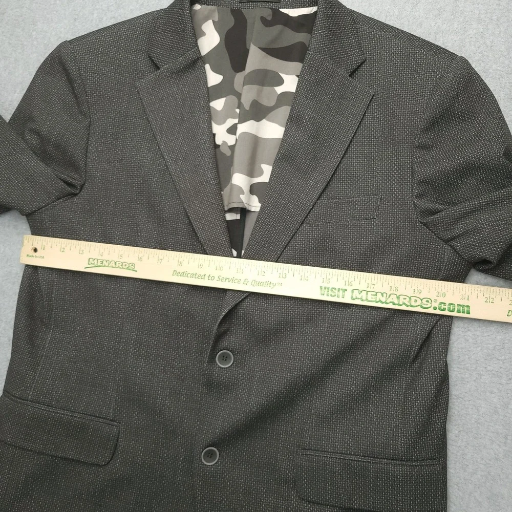 Hammer Made Sport Coat Mens 42 Gray Geometric‎ Camo Lining Stretch Double Vent